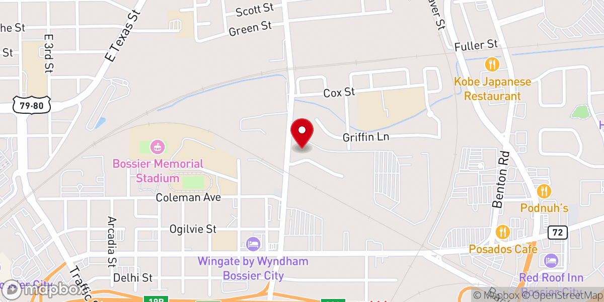 Map showing location of Temple Baptist Church