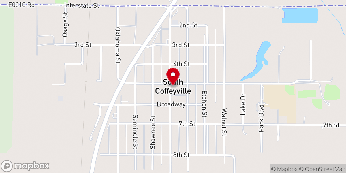 Map showing location of South Coffeyville