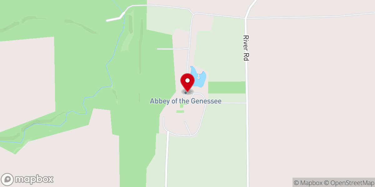 Map showing location of Abbey of the Genesee