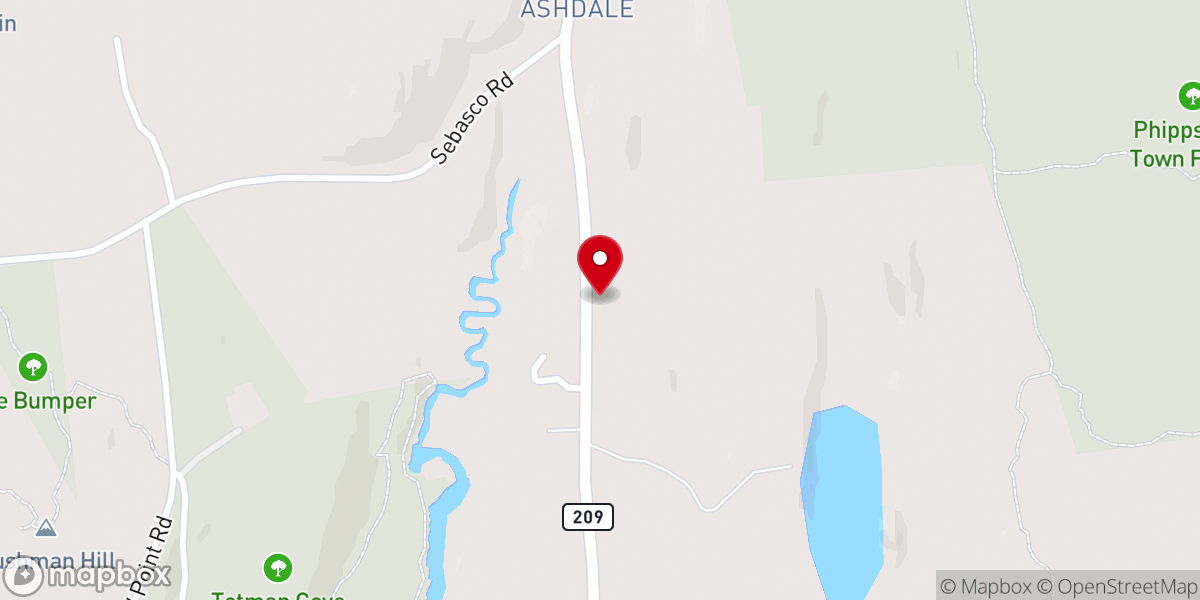 Map showing location of Small Point Baptist Church