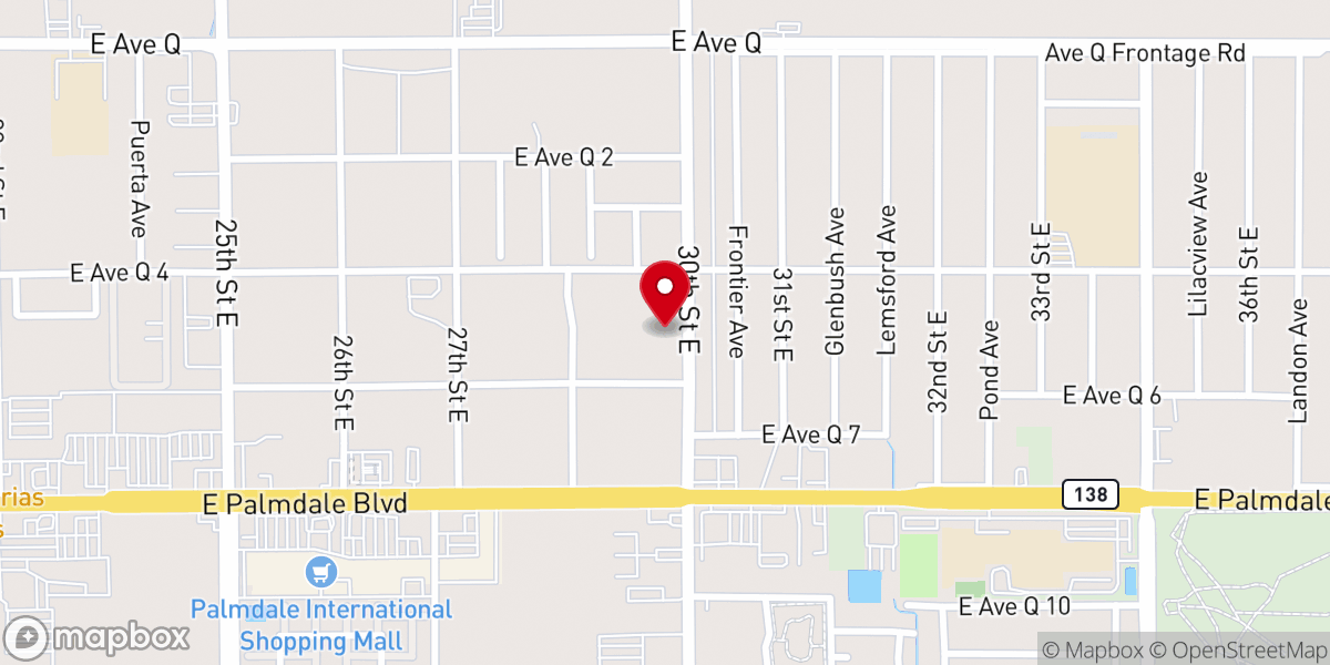 Map showing location of Ministerio cristo viene palmdale