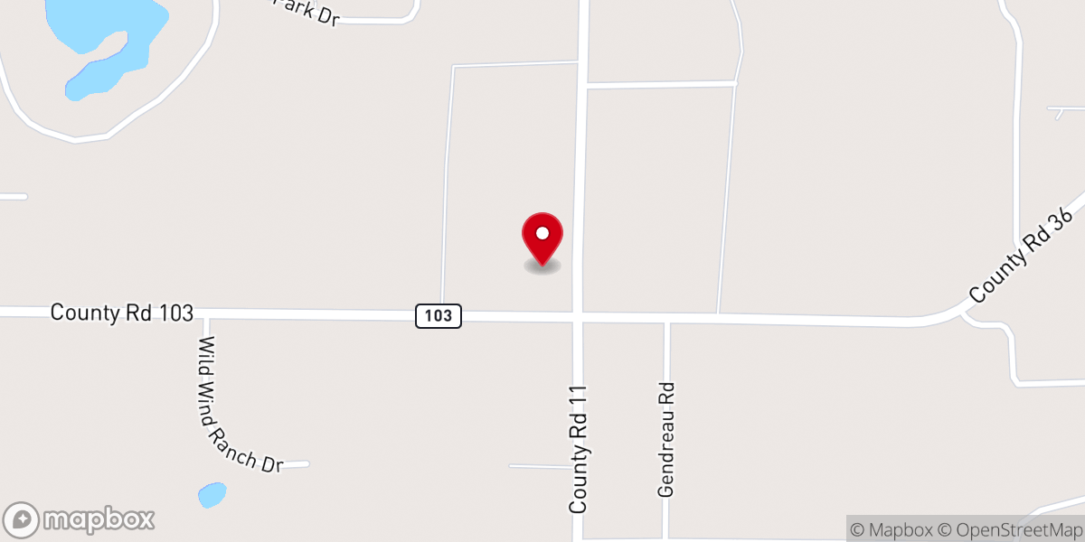 Map showing location of Mission of the Cross Lutheran Church, Crosslake
