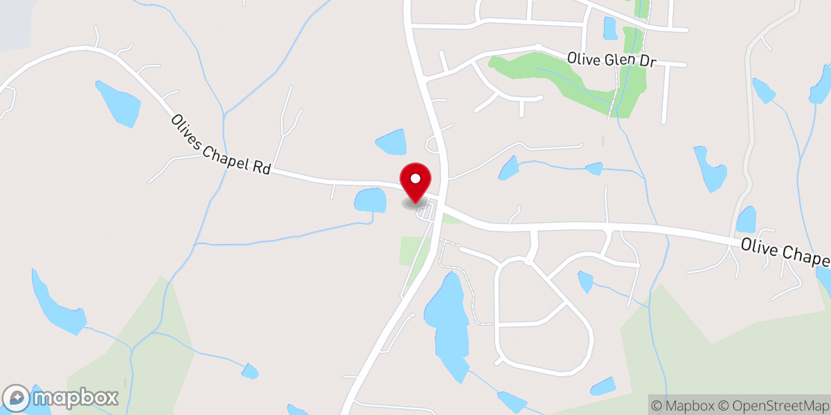 Map showing location of Olive Chapel Baptist Church