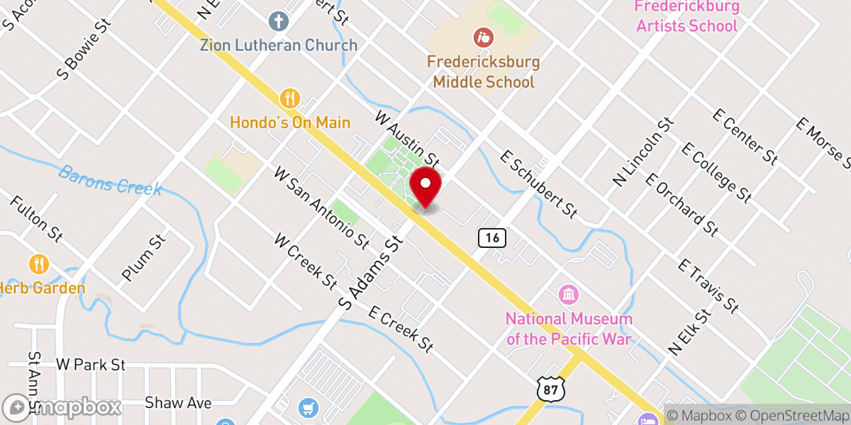 Map showing location of Cave Creek Church