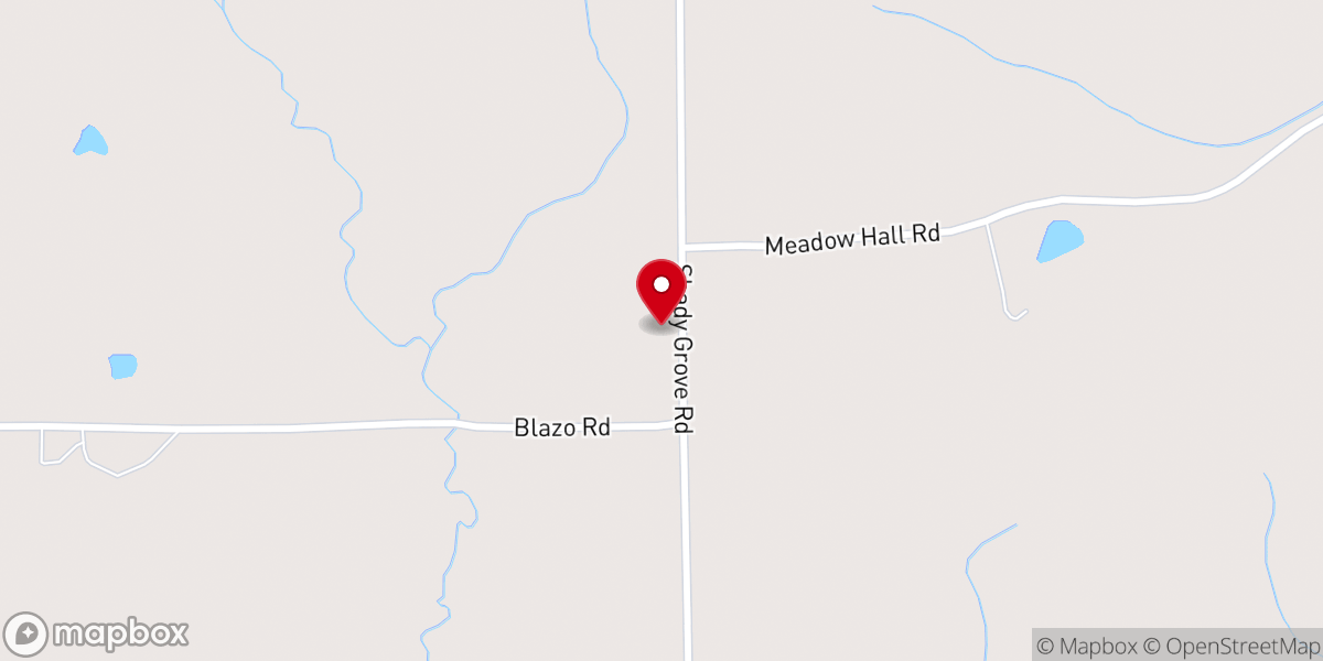 Map showing location of Shady Grove Missionary Baptist