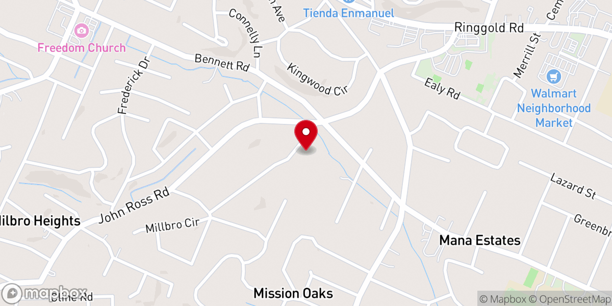 Map showing location of Hughes Avenue Church
