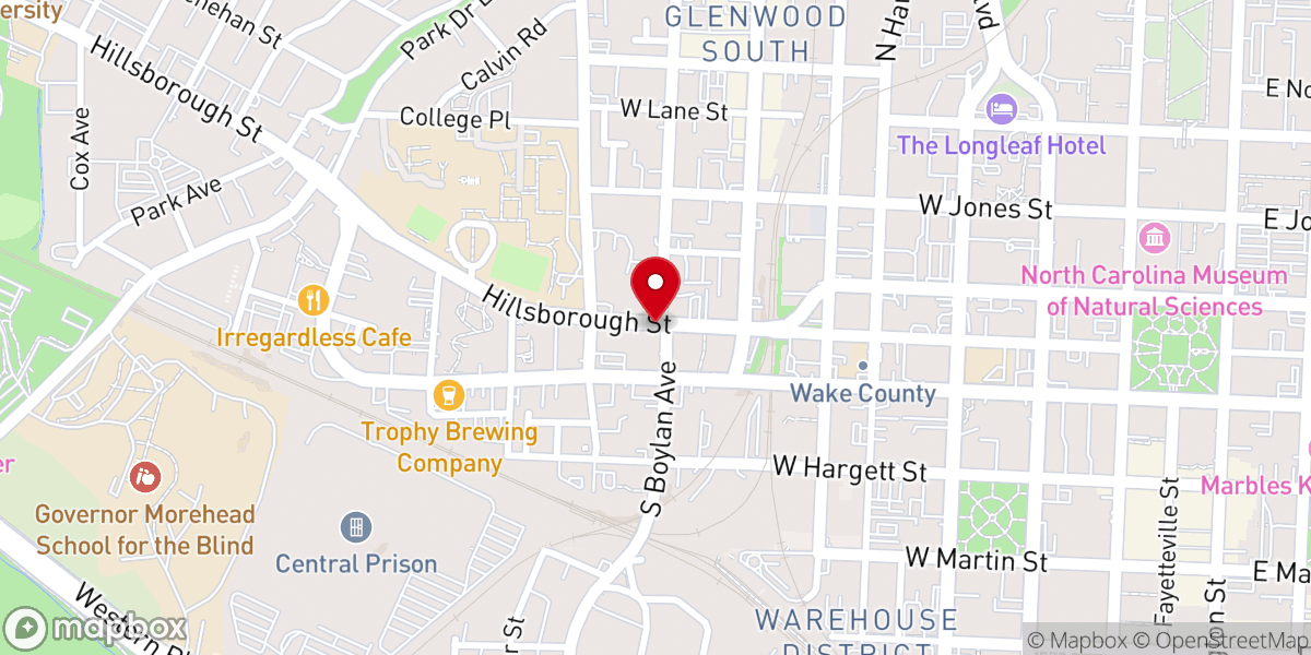 Map showing location of Hillyer Memorial Christian Church