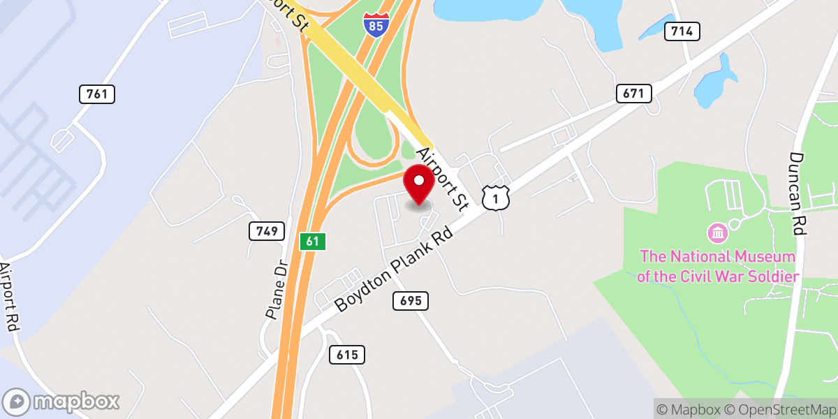 Map showing location of West End Baptist Church