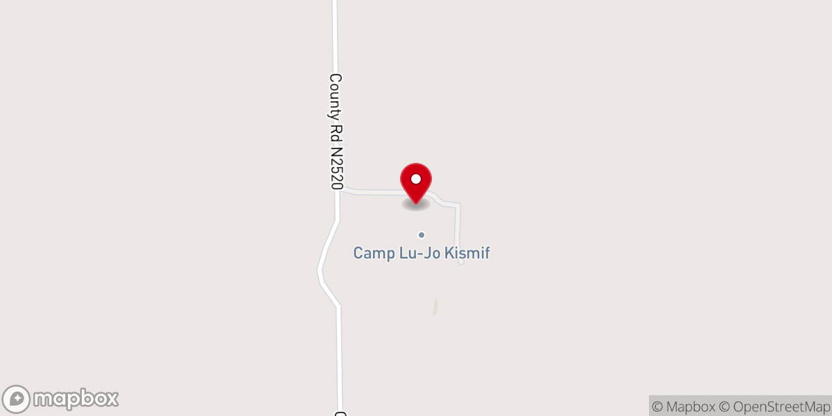Map showing location of Camp Lu-Jo Kismif