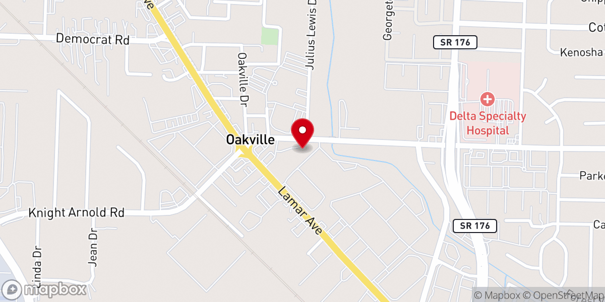 Map showing location of Zoe Baptist Church