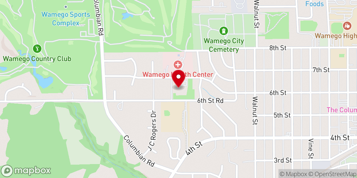 Map showing location of First Baptist Church