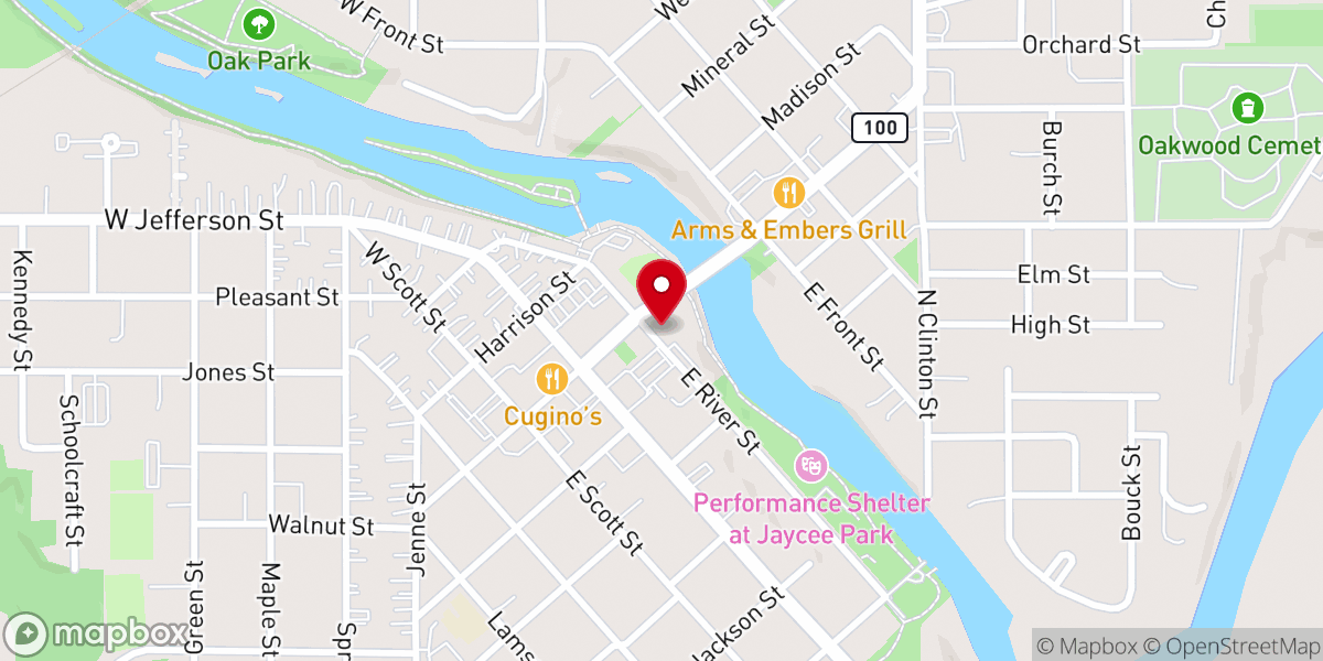 Map showing location of Grand Ledge Opera House