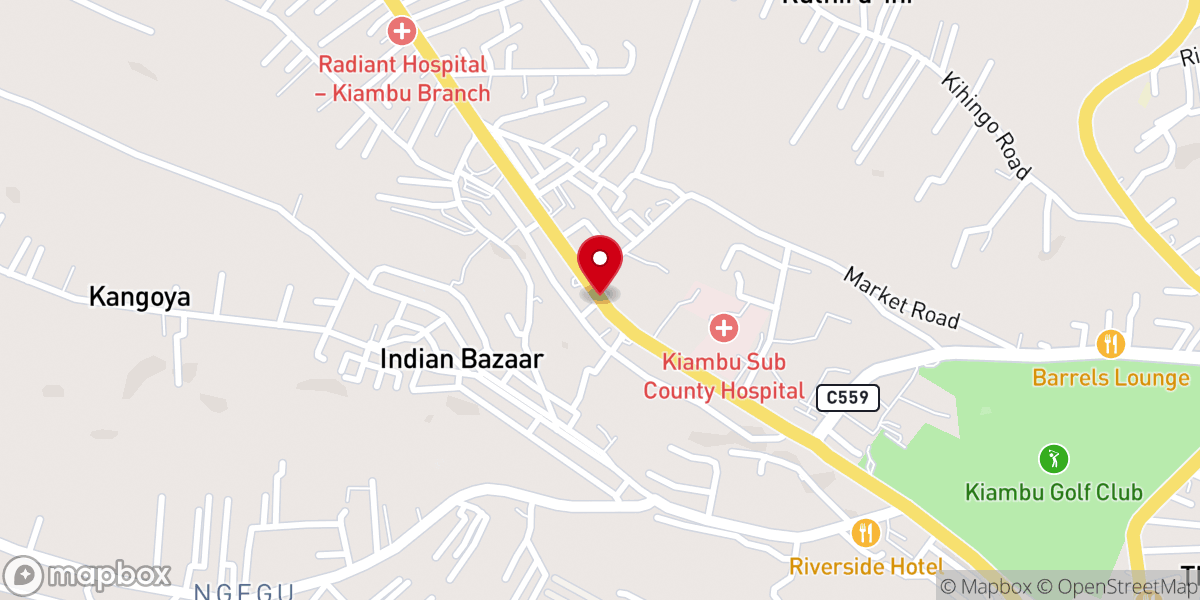Map showing location of SDA Church Kahawa Sukari
