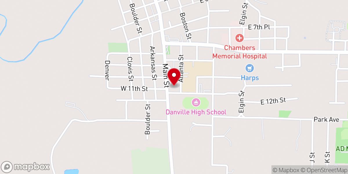 Map showing location of First Baptist Church