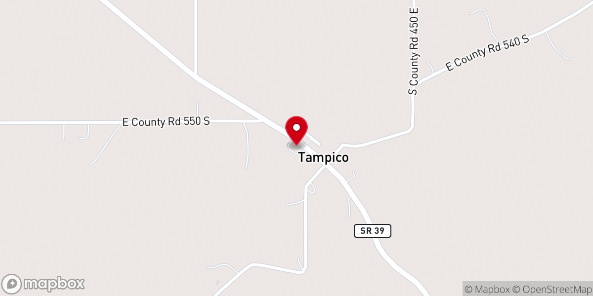 Map showing location of Tampico Baptist Church