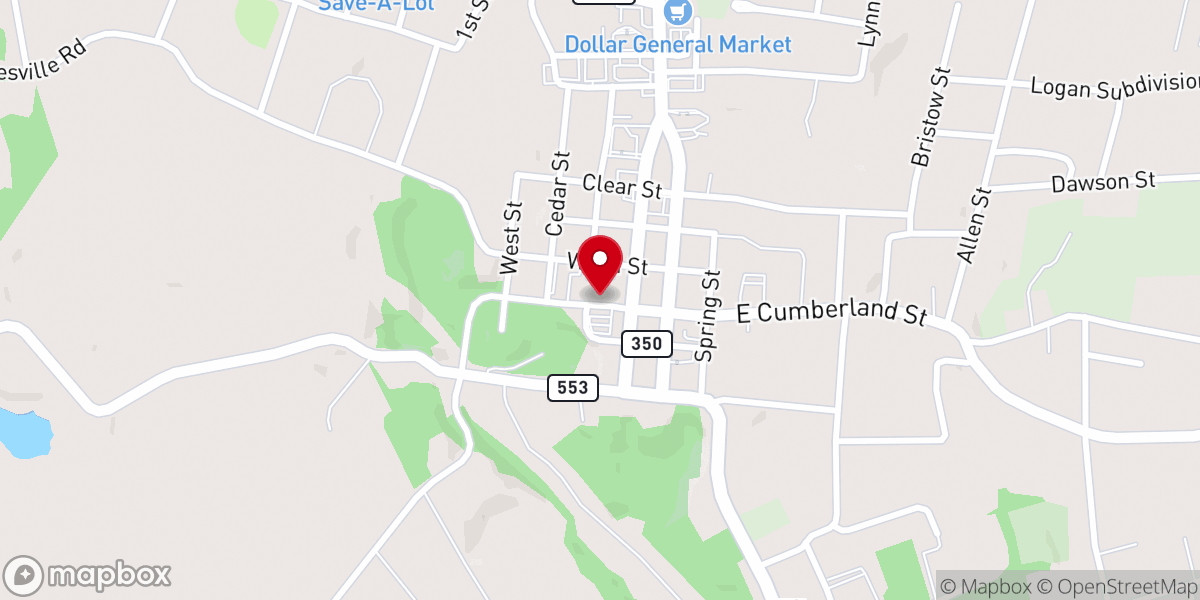 Map showing location of Albany First Baptist Church