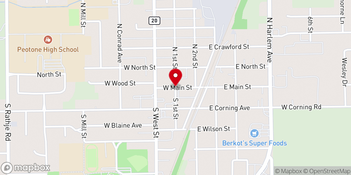 Map showing location of Helping Hands Food Pantry (of Community Presbyterian Church)