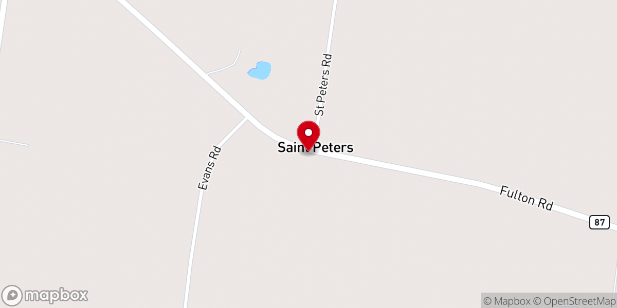 Map showing location of St Peter CME Church