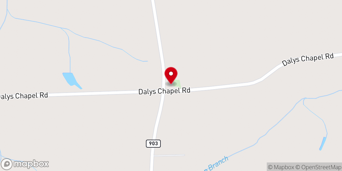 Map showing location of Dalys Chapel