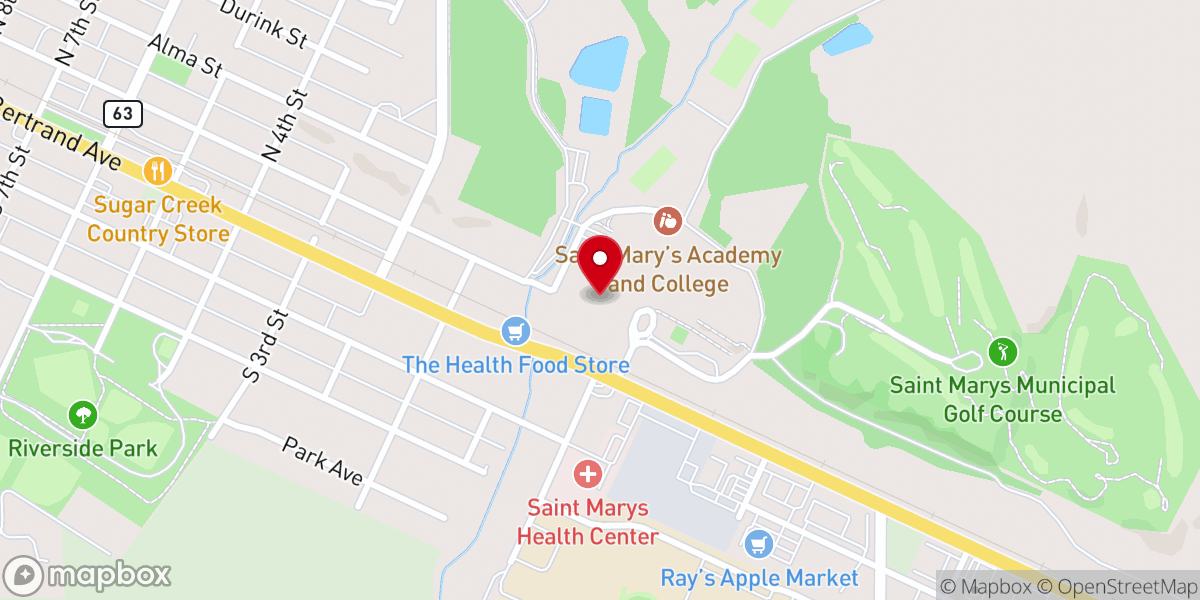 Map showing location of St. Marys College