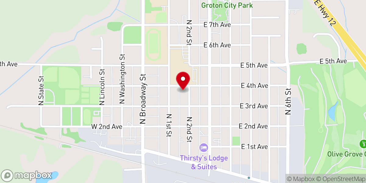 Map showing location of St John's Lutheran Church