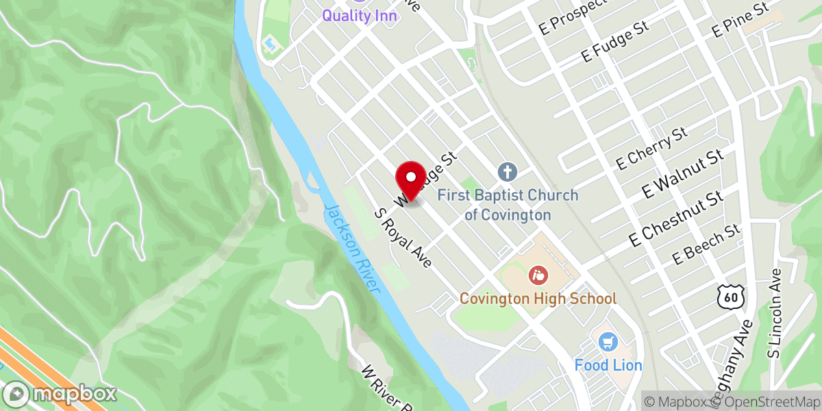 Map showing location of Gospel Light Baptist Church