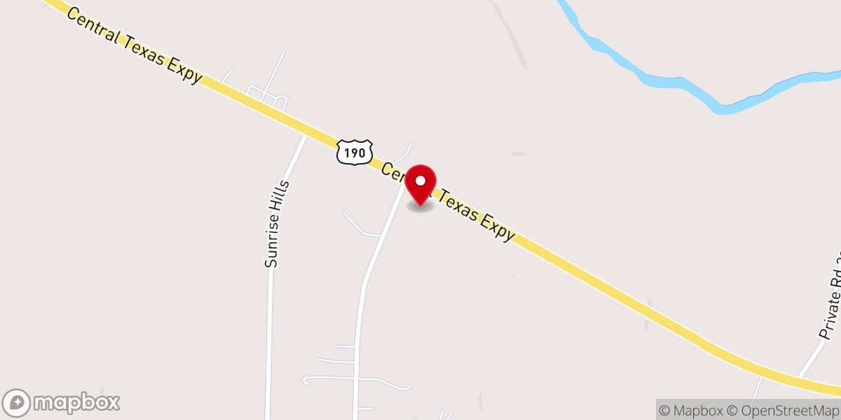Map showing location of Lampasas Baptist Church