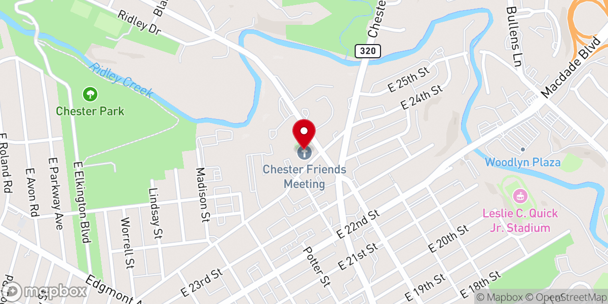 Map showing location of Chester Friends Meeting