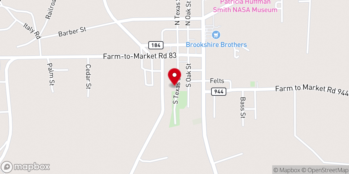 Map showing location of Hemphill Missionary Baptist