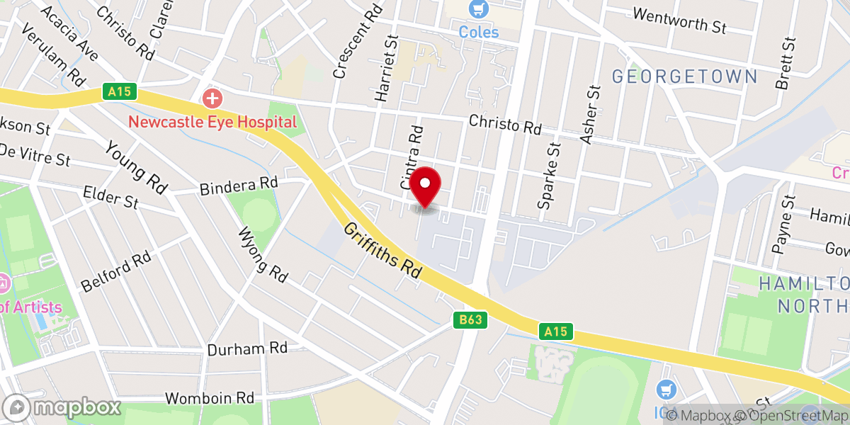 Map showing location of RCCG City of David Newcastle