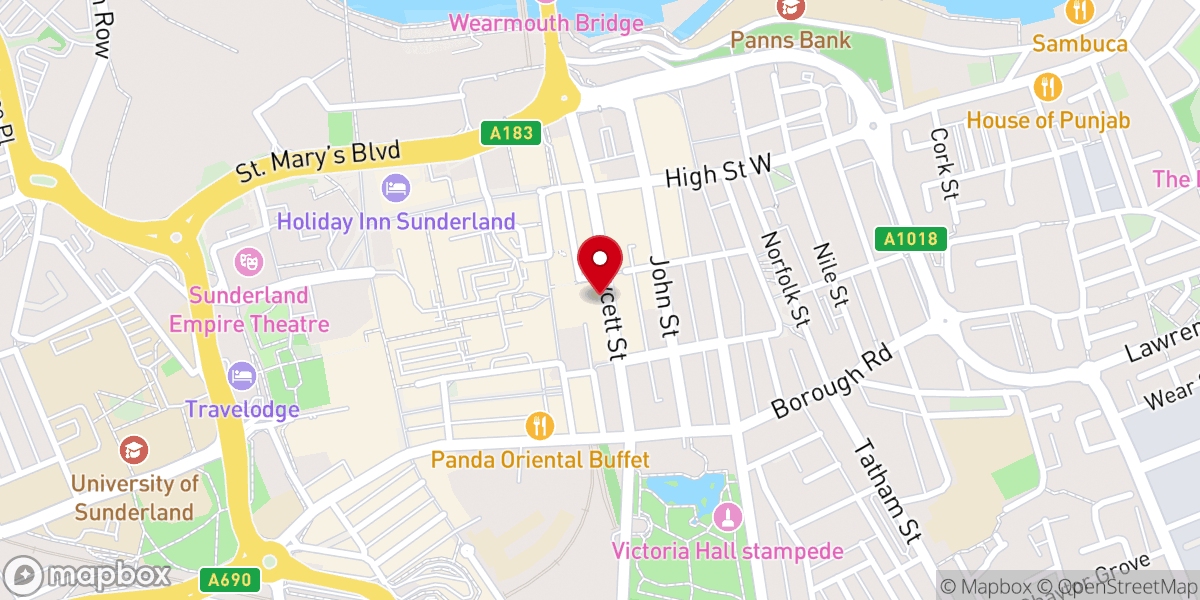 Map showing location of Church of Scientology of Sunderland