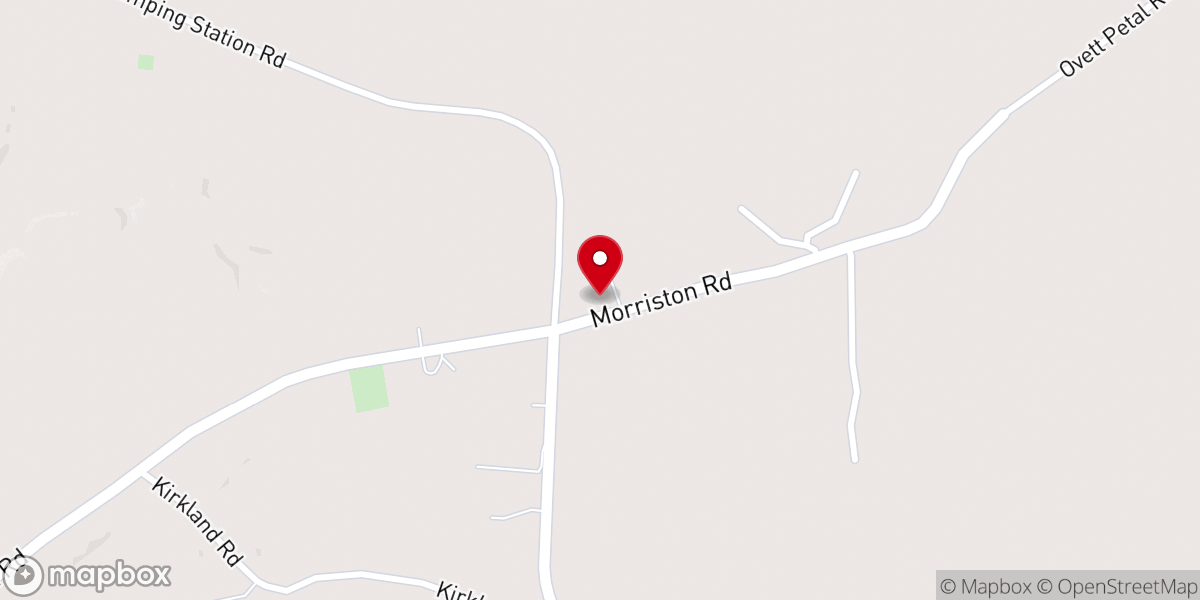 Map showing location of Bethel Baptist Church