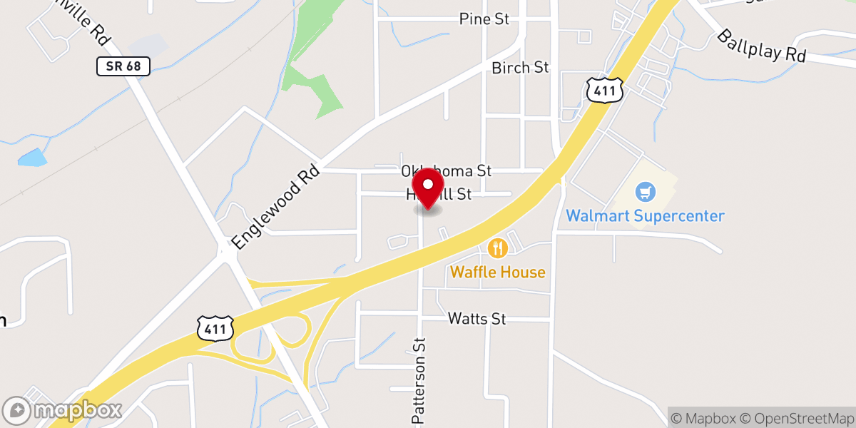 Map showing location of South Madisonville Baptist Church