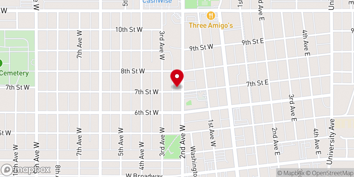 Map showing location of Bakken Baptist Church