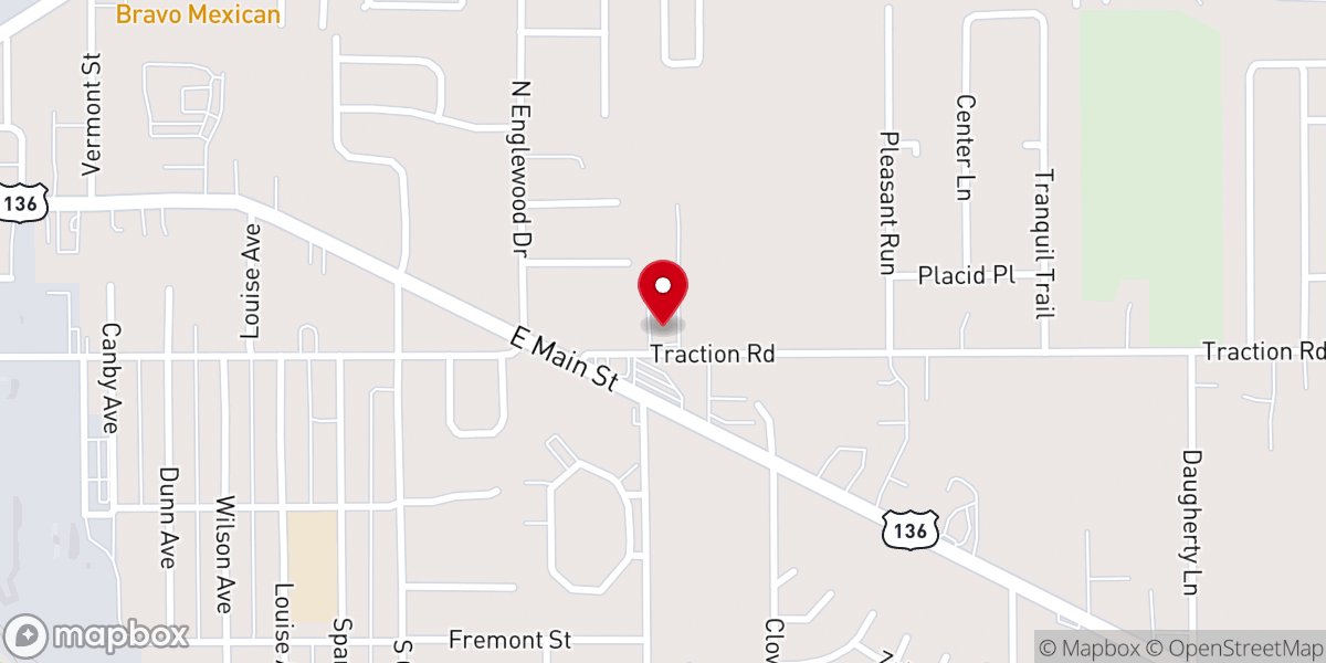 Map showing location of East Side Baptist Church