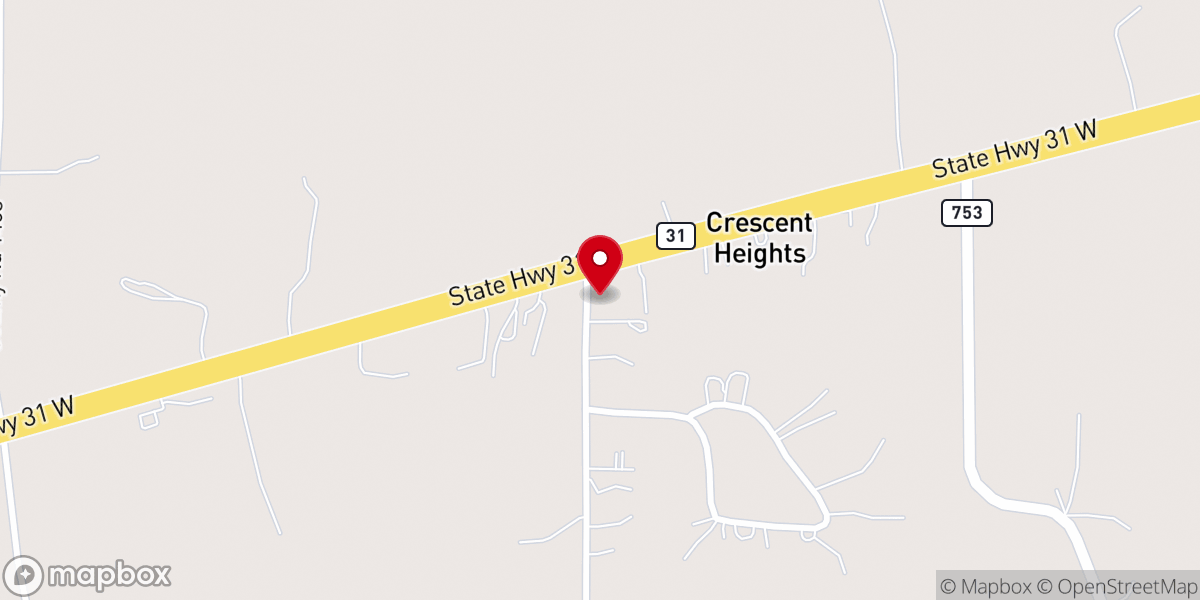 Map showing location of Crescent Heights Baptist Church
