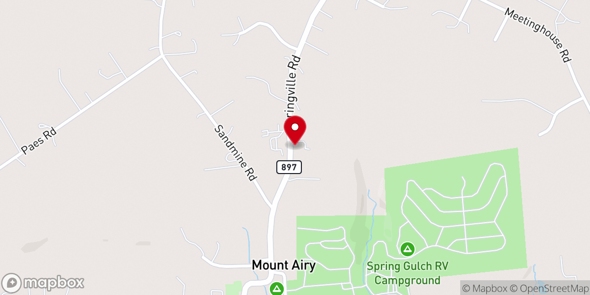 Map showing location of Mountain Spring Mennonite Church