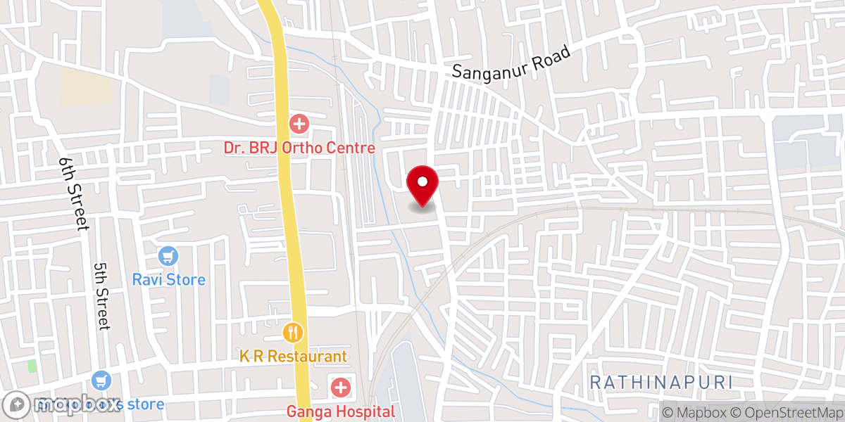 Map showing location of C.S.I All Saints' Malayalam Church, Coimbatore