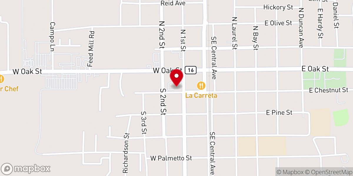 Map showing location of Saint Helena Catholic Church