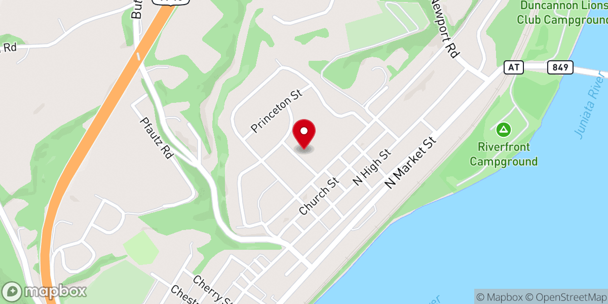 Map showing location of Duncannon Church of God