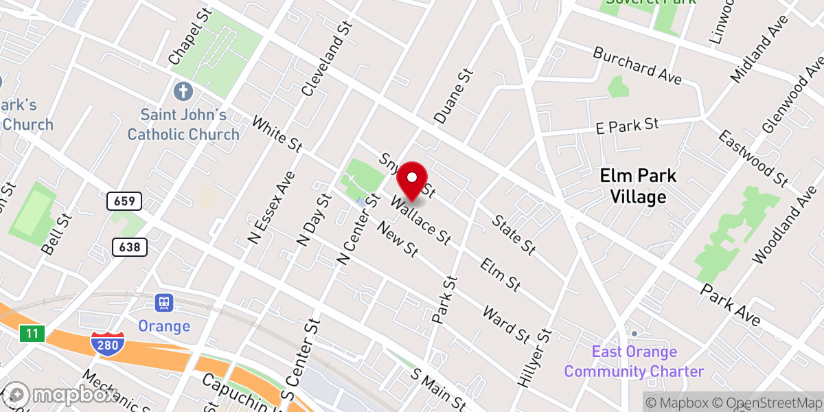 Map showing location of Bethel Baptist Church