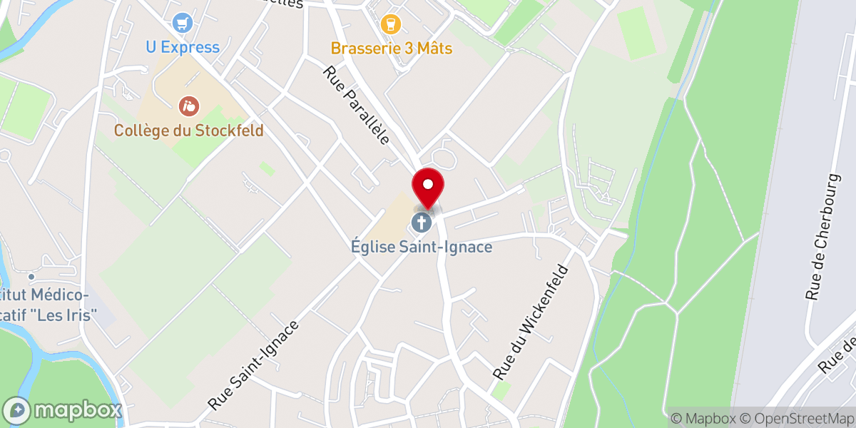 Map showing location of Église Saint-Ignace de Strasbourg