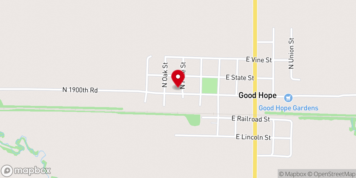 Map showing location of Good Hope United Methodist Church