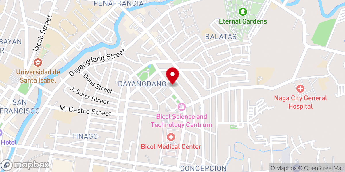 Map showing location of Metro Naga Bible Community