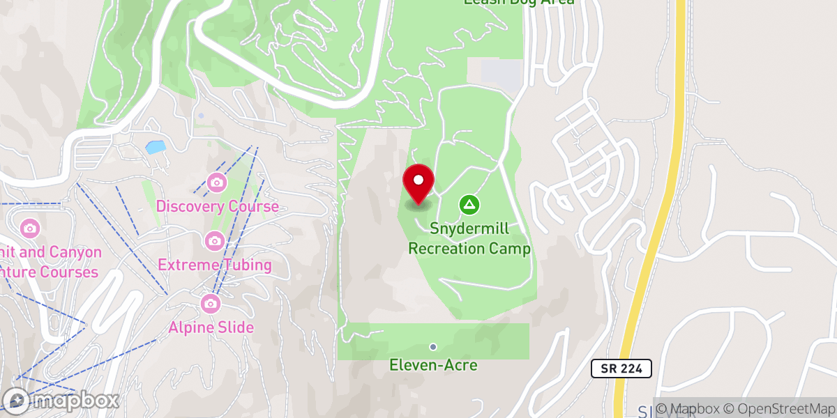 Map showing location of Snydermill Lodge