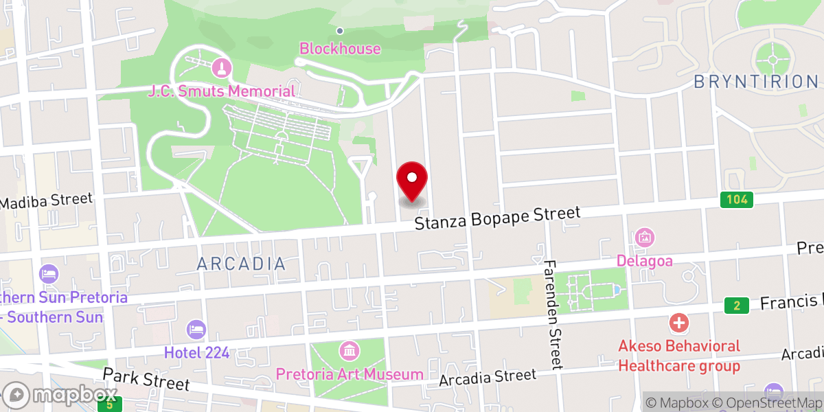 Map showing location of Church of Scientology of Pretoria