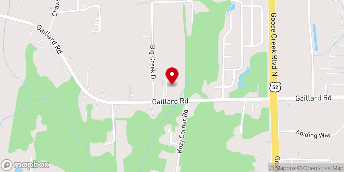 Map showing location of Grace Community Baptist Church