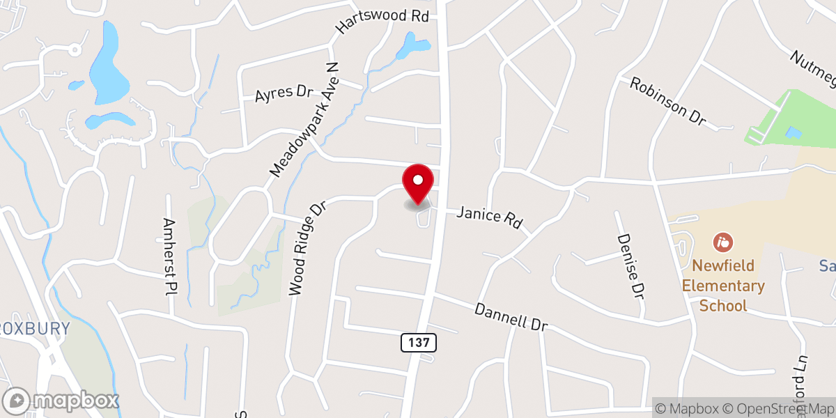 Map showing location of Stamford Baptist Church