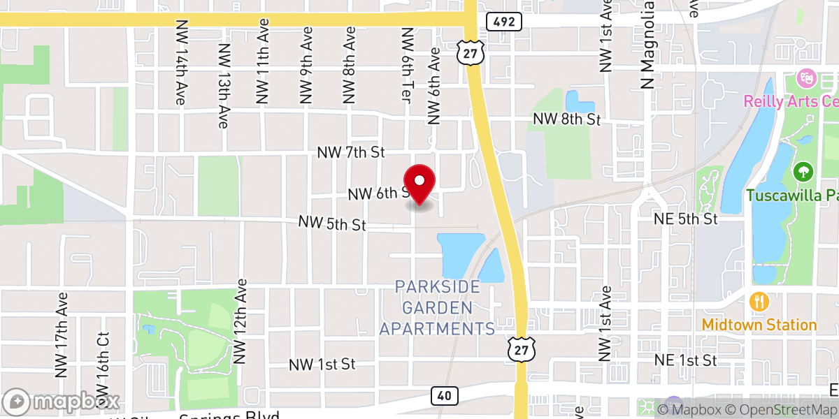 Map showing location of Greater Hopewell Missionary Baptist Church