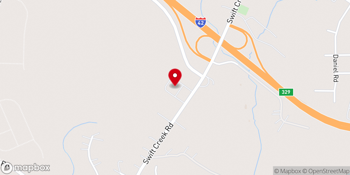 Map showing location of Wilson's Mills Baptist Church